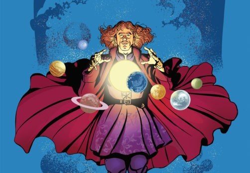 Mag z kulą energetyczną i planetami