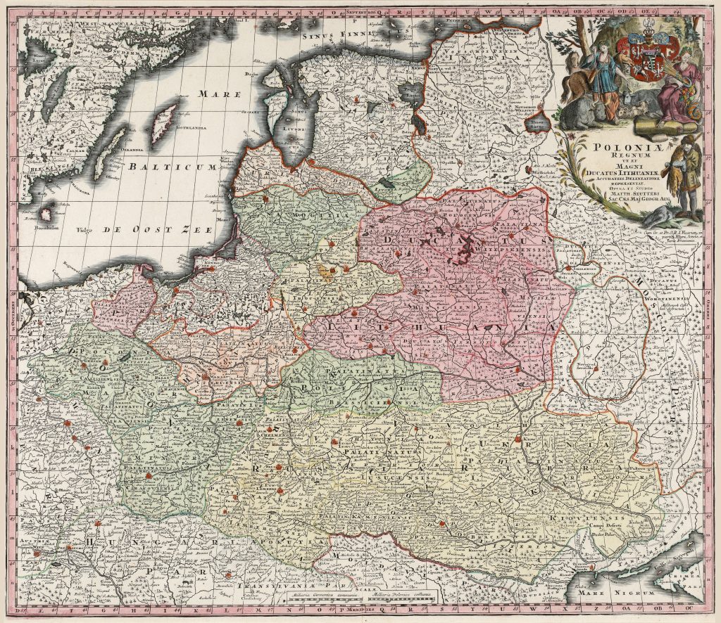 Map of Poland from the 18th century.